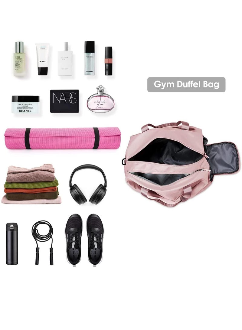 MIXDE Duffle Bag, Gym Bag for Women, Separate Shoes Compartment Yoga Bag, Wet and Dry Separation Beach Bag (pink)  - Image 4