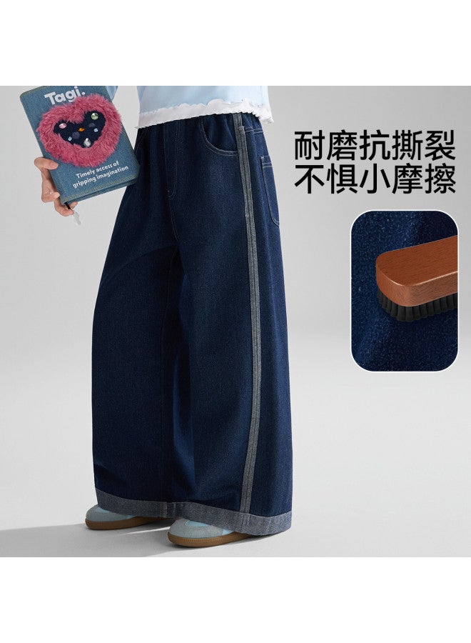 ASK JUNIOR سروال أطفال 25 خريف أولاد كبار بلوك ألوان جينز ناعم بنات بنطال ساق مستقيم سروال غير رسمي - Image 3