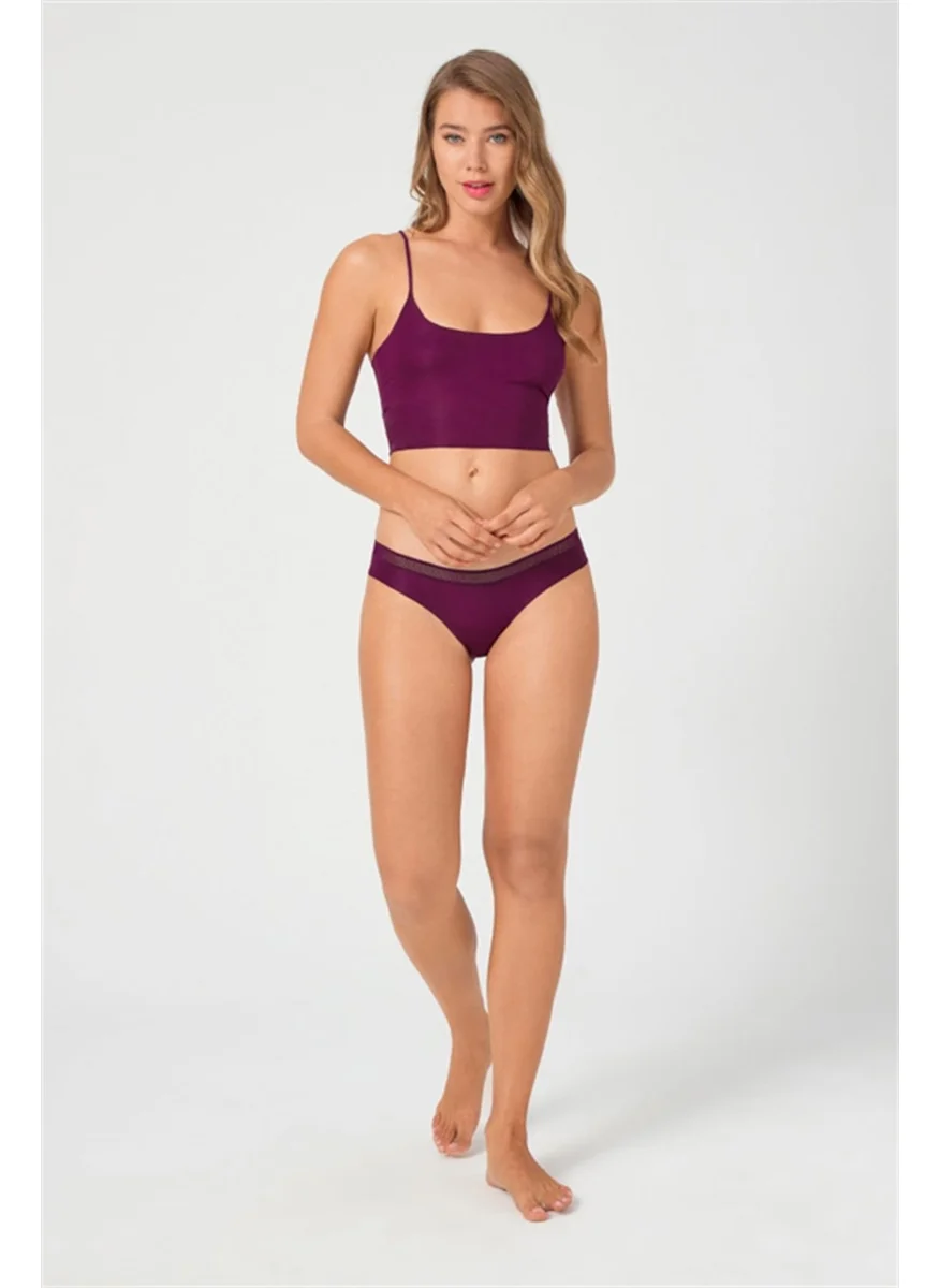 COTTONHILL Mesh Elastic Laser Cut Bikini Panties 3 Pack