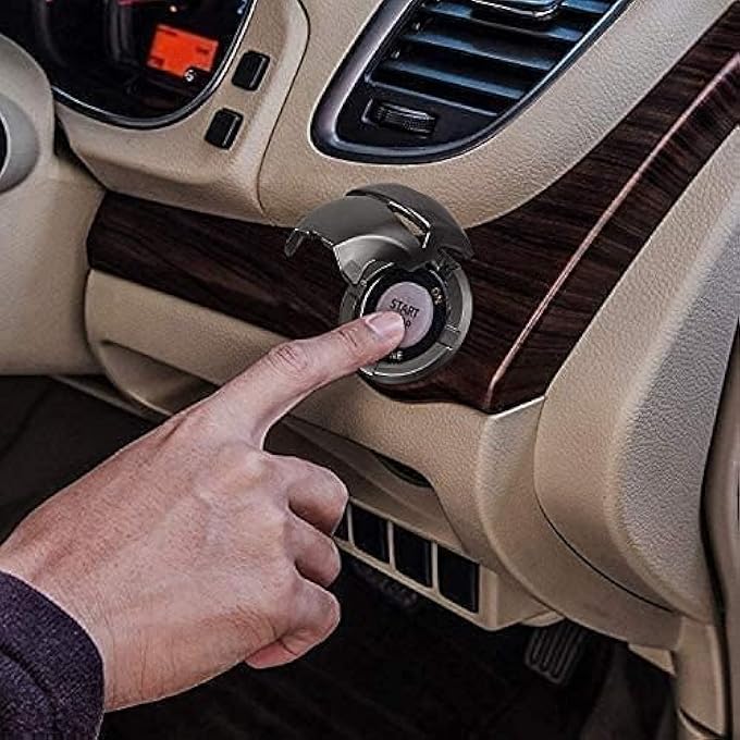 SWIUKPHE Black AntiScratch Abs Car Push Start Button Cover Engine Start Stop Decoration Protector Universal Auto Interior Accessory - Image 3