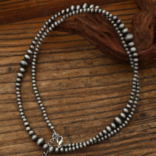 Kepvrio Navajo Pearl Boho Western Choker Necklace, Black & Turquoise, 14 Inches, Adult, Women, Special Occasions, Vintage Style Enthusiasts - Image 3