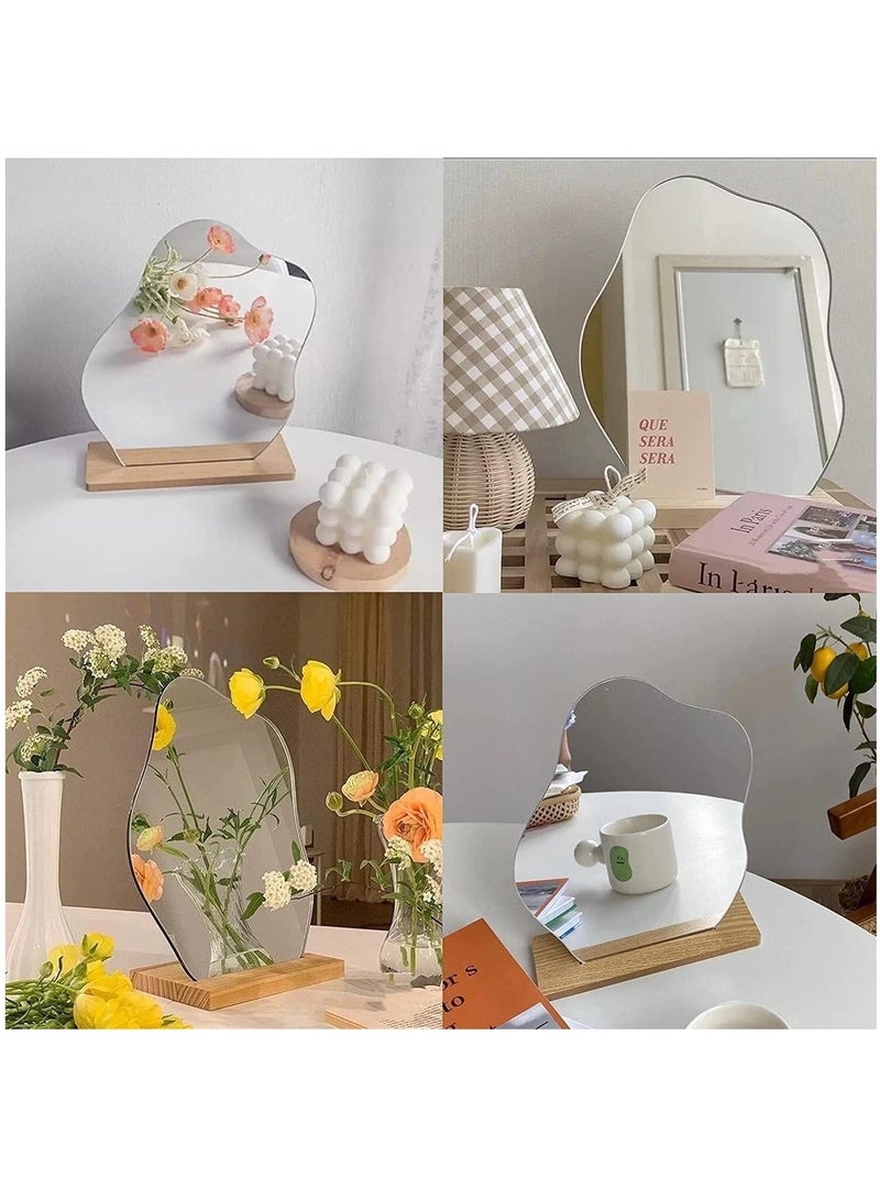 HOMESTAR Makeup Mirror for Desk with Stand-Aesthetic Decor Vanity Mirror-Frameless Table top Bedroom,Living Room and Minimal Spaces (Baby Fat) - Image 4