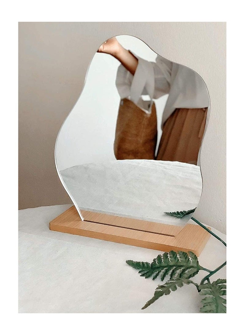 HOMESTAR Makeup Mirror for Desk with Stand-Aesthetic Decor Vanity Mirror-Frameless Table top Bedroom,Living Room and Minimal Spaces (Baby Fat) - Image 5