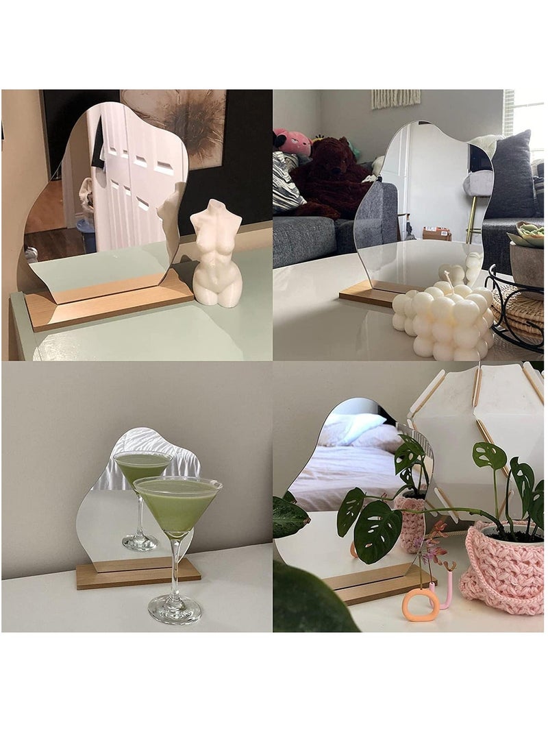 HOMESTAR Makeup Mirror for Desk with Stand-Aesthetic Decor Vanity Mirror-Frameless Table top Bedroom,Living Room and Minimal Spaces (Baby Fat) - Image 3