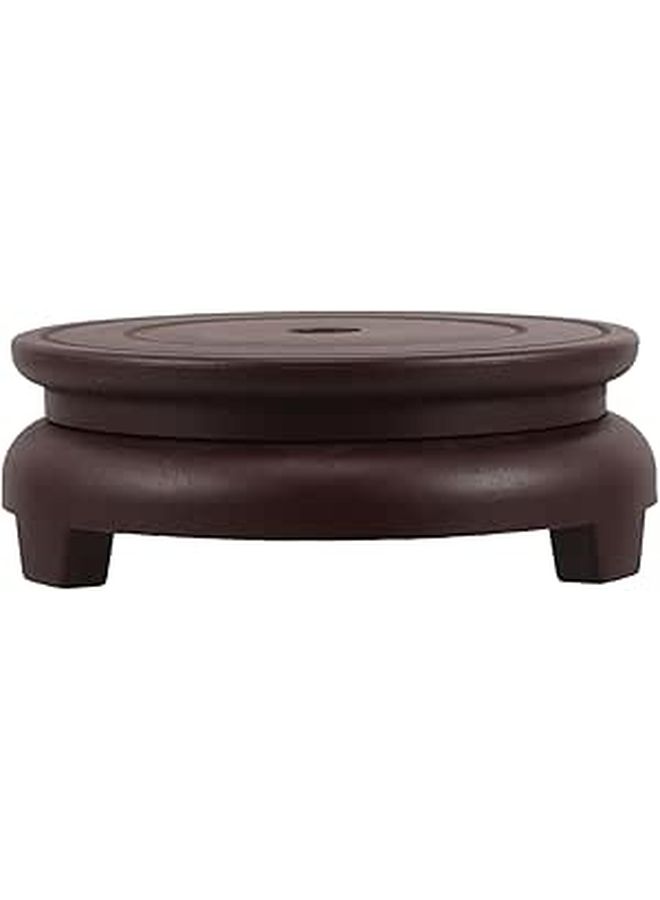 Red Resin Flower Vase Display Stand Pedestal Base 10cm Modern Home Decor for Plants and Fish Bowls - Image 1