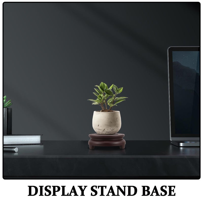 Red Resin Flower Vase Display Stand Pedestal Base 10cm Modern Home Decor for Plants and Fish Bowls - Image 4