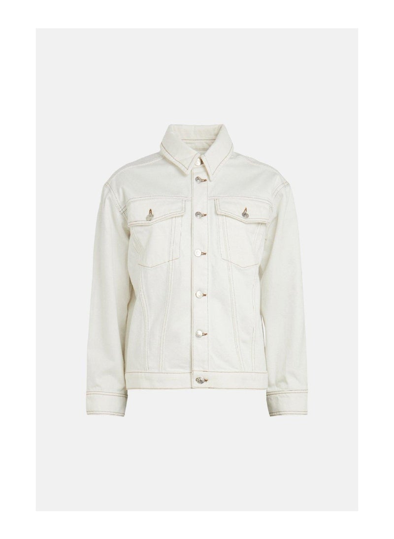 WAREHOUSE - Denim White Contrast Stitch Jacket - Image 1