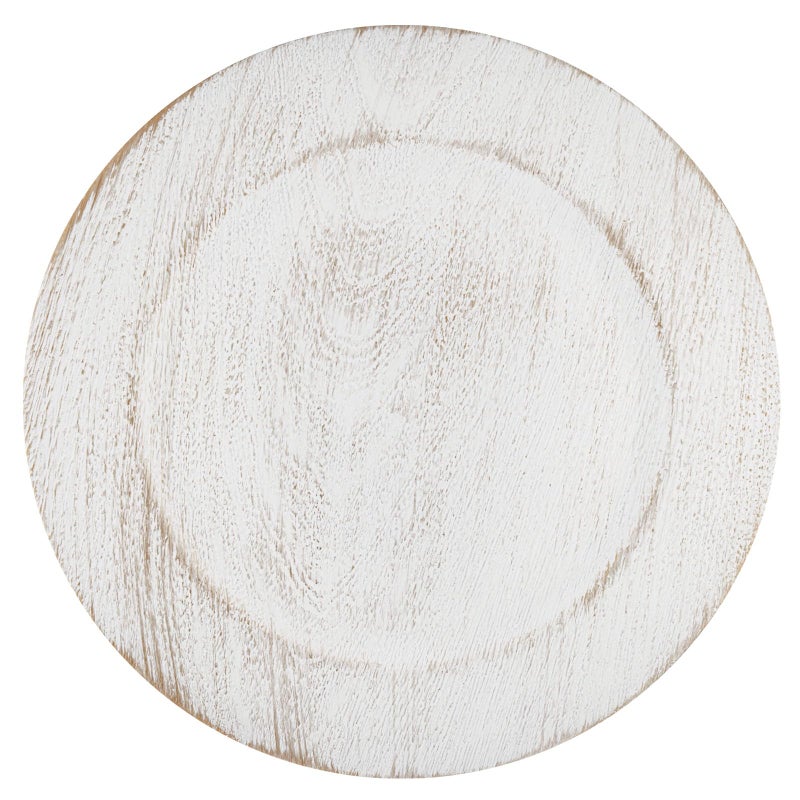 Opexscal 13" Antique White Charger Plates, Round Charger for Dinner Plates, Farmhouse Plate Chargers, Rustic Table Chargers for Parties, Family Dinners, 6Pcs - Image 1