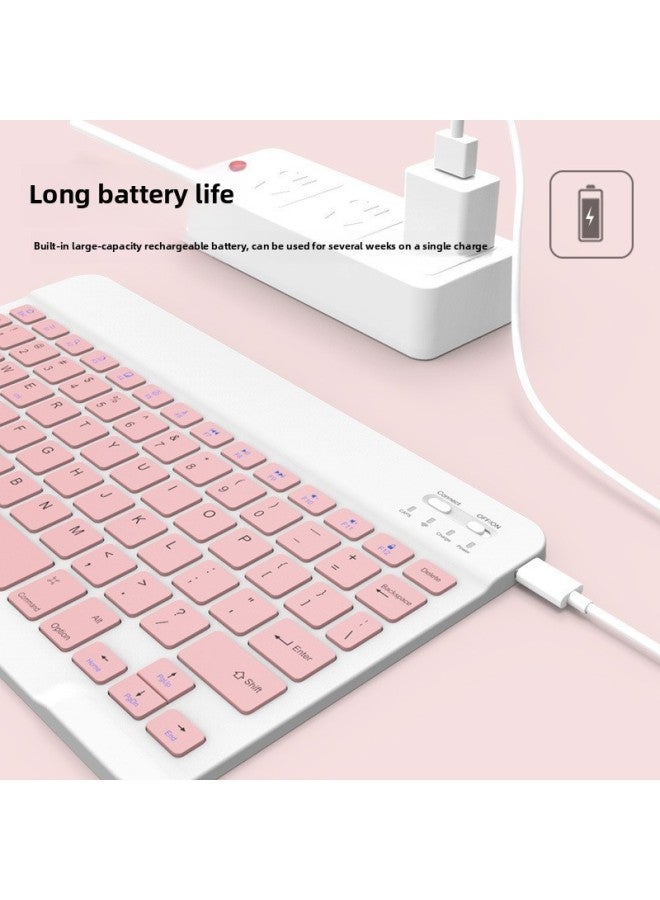 لوحة مفاتيح بلوتوث لأجهزة IPad وXiaomi وHuawei ولوحة مفاتيح الهاتف اللوحي وشحن صامت ولوحة مفاتيح وماوس لاسلكية - الألوان: 10 بوصة لون قاعدة لوحة المفاتيح + نموذج شحن ماوس مزدوج الوضع - نوع المنتج: أ - Image 5