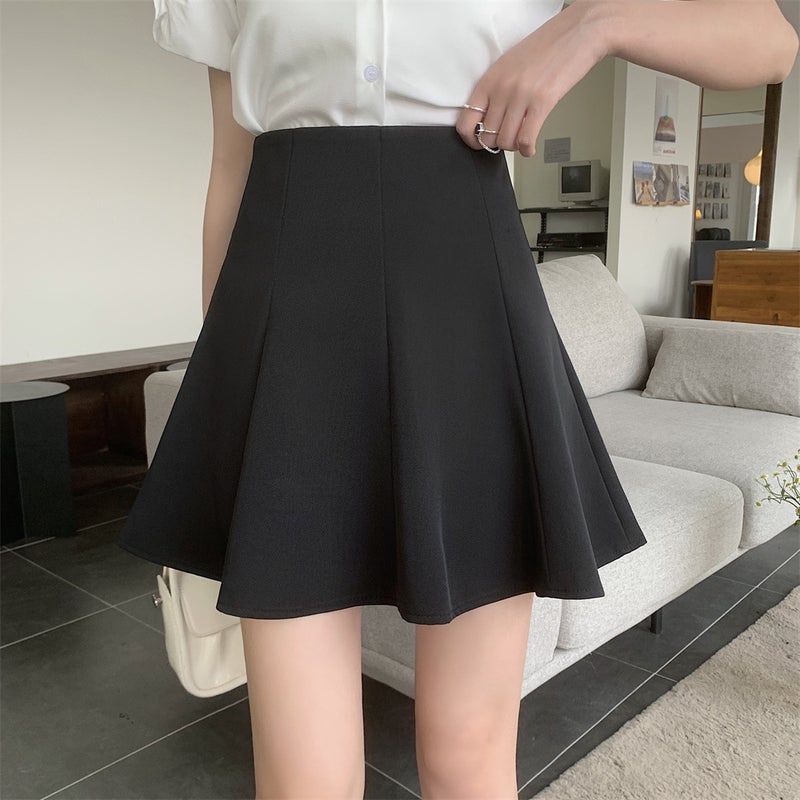 Black Pleated Skirt Skirt Women'S Summer High Waist Short Skirt Umbrella Skirt Slim Look Suit A- Line Skirt Plus Size - Image 3