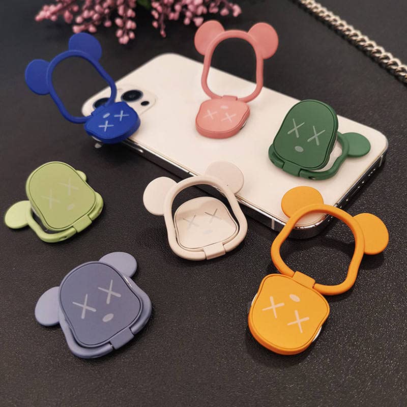 KolorFish Universal Funky Mobile Phone Ring Grip Holder Stand 360 Degree Rotation with Finger Ring for All Mobile Phone and Tablet (Mickey Bear Night Green) - Image 2