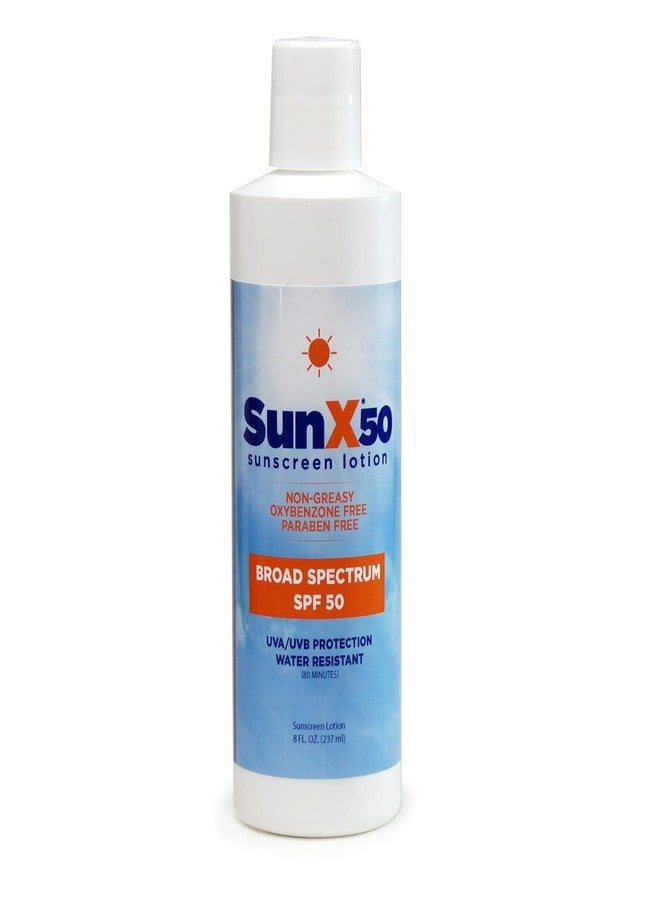CoreTex Sun X 50 SPF Broad Spectrum Sunscreen Lotion - 8oz Bottle of Paraben, Oxybenzone, Octinoxate, & Oil Free Sunscreen - No White Cast and Water Resistant Up to 80 Minutes - Image 1