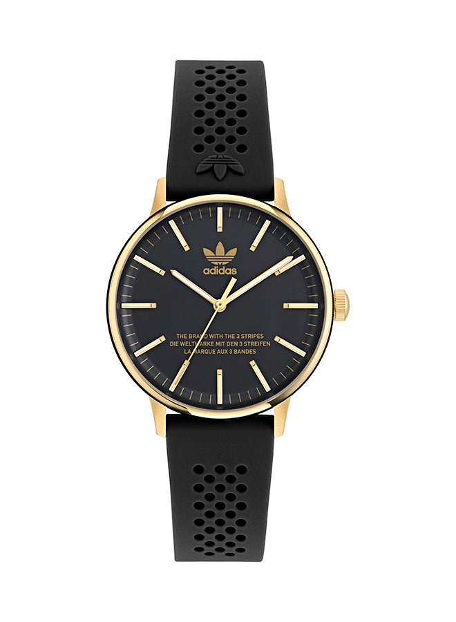 Adidas IP Yellow Gold SST Case Black Dial Black Silicone Strap