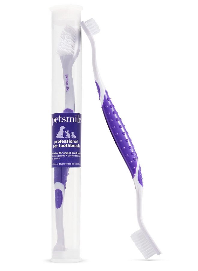 petsmile - petsmile Professional Pet Toothbrush - Patented 45° Cat & Dog Toothbrush for Small & Large Animals - Pet Accessories for Dental Care - VOHC Approved Dog Teeth Cleaning - Dog Toothpaste Not Included - Image 1