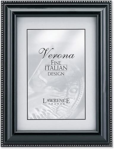 Lawrence Frames Black Finish 4x6 Picture Frame - Silver Bead Design - Image 3