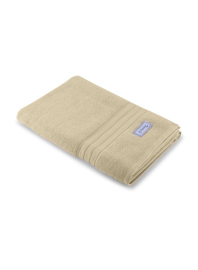 BYFT Home Trendy (Cream) Premium Cotton Bath Sheet (90 X 180 Cm-Set Of 1) Highly Absorbent, High Quality Bath Linen With Striped Dobby 550 Gsm - Image 3
