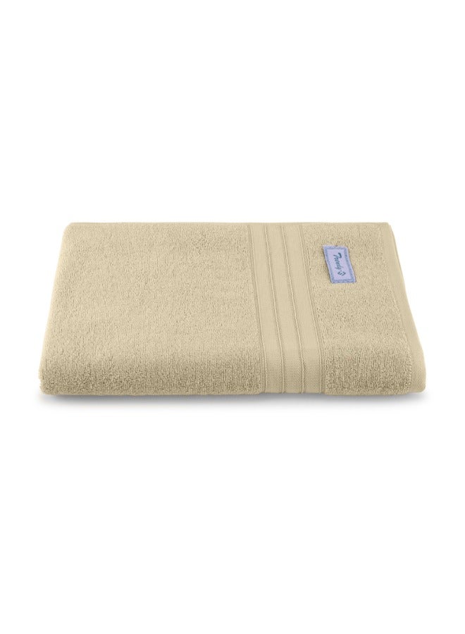 BYFT Home Trendy (Cream) Premium Cotton Bath Sheet (90 X 180 Cm-Set Of 1) Highly Absorbent, High Quality Bath Linen With Striped Dobby 550 Gsm - Image 2