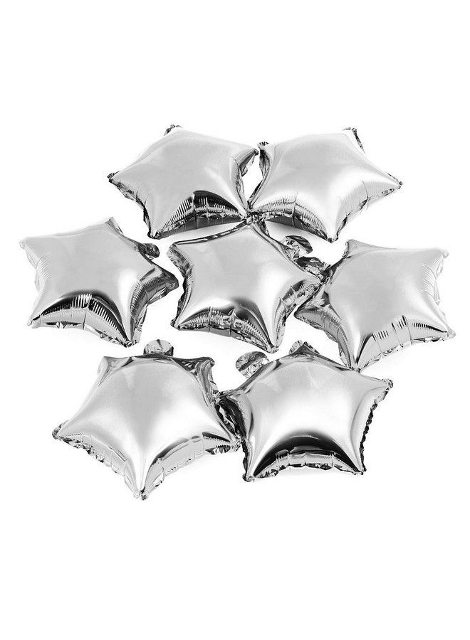 MOWO Star Shaped Balloon 10" Silver Foil Balloon Mylar Balloon Pack Of 50 - Image 1