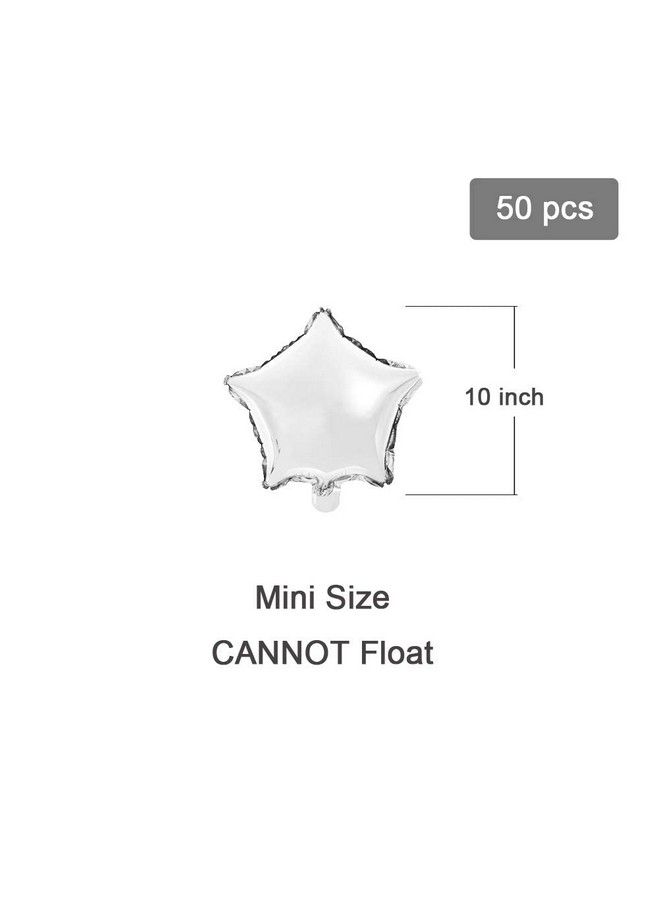 MOWO Star Shaped Balloon 10" Silver Foil Balloon Mylar Balloon Pack Of 50 - Image 3