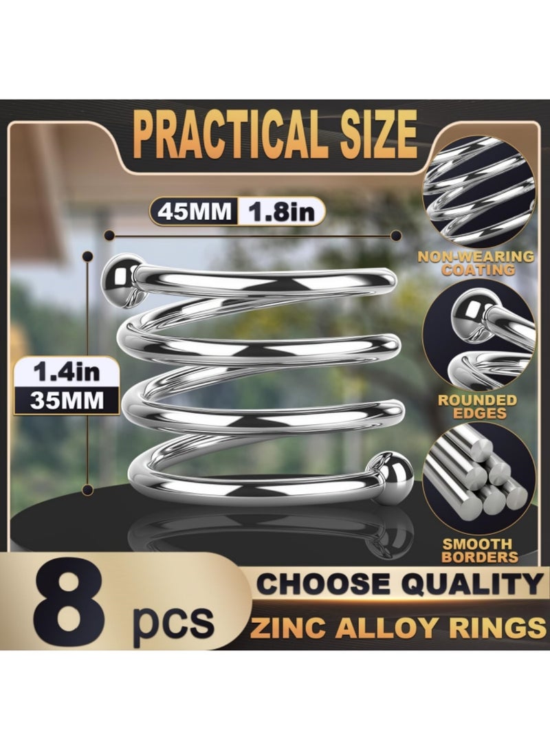 Mmmon Silver Napkin Rings Set of 8-Elegant SpringNapkin Rings with Sturdy Metal Design Easyto Clean, Durable and Versatile for Dining Table Settings, Special Occasions Stylish Gifts - Image 3