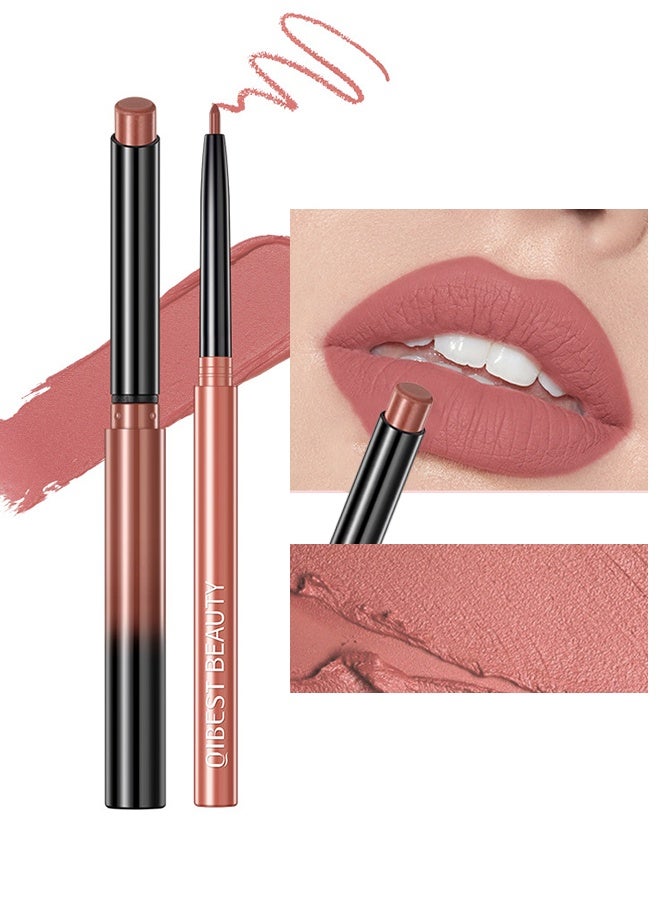 كيو آي بست 1 1 مجموعة شفاه ، مجموعة محدد الشفاه أحمر الشفاه غير لامع غير ملون غير تلطيخ طويل الأمد مقاوم للماء عارية اللون بطانة الشفاه ماكياج المرحلة - # 03 - Image 1