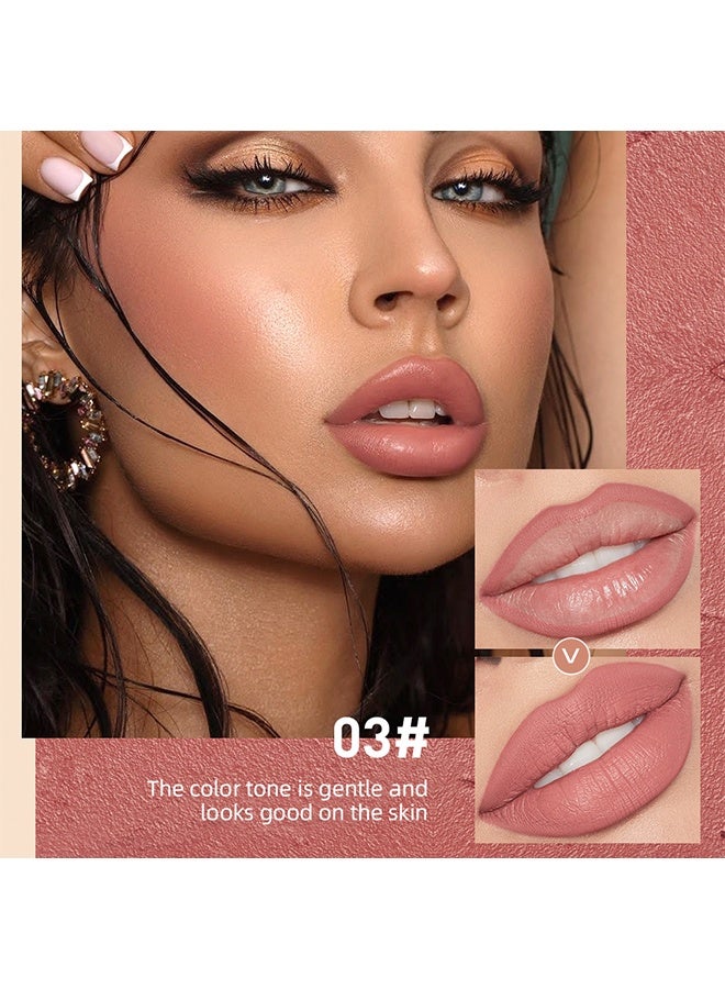 كيو آي بست 1 1 مجموعة شفاه ، مجموعة محدد الشفاه أحمر الشفاه غير لامع غير ملون غير تلطيخ طويل الأمد مقاوم للماء عارية اللون بطانة الشفاه ماكياج المرحلة - # 03 - Image 2