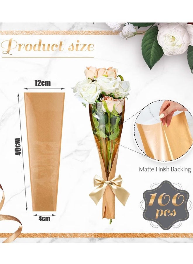 ZVEV ورق تغليف باقة الزهور، 50 قطعة أكمام زهور الورد بالجملة، أكياس زهور لحفلات الزفاف، حفلات الاستحمام، التخرج، الذكرى السنوية، عيد الميلاد (40x 12 سم) - Image 5