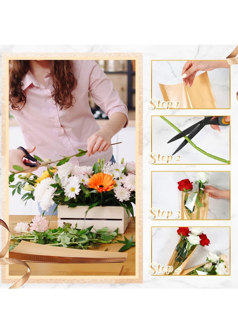 ZVEV ورق تغليف باقة الزهور، 50 قطعة أكمام زهور الورد بالجملة، أكياس زهور لحفلات الزفاف، حفلات الاستحمام، التخرج، الذكرى السنوية، عيد الميلاد (40x 12 سم) - Image 3