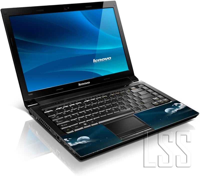 LSS 17 17.3 Inches Laptop Notebook Skin Sticker with 2 Wrist Pads - Reusable Cover Protector Vinyl Sticker Cover Decal Fits 17" - 19" HP Asus Acer Samsung - Moon Pattern - Image 2