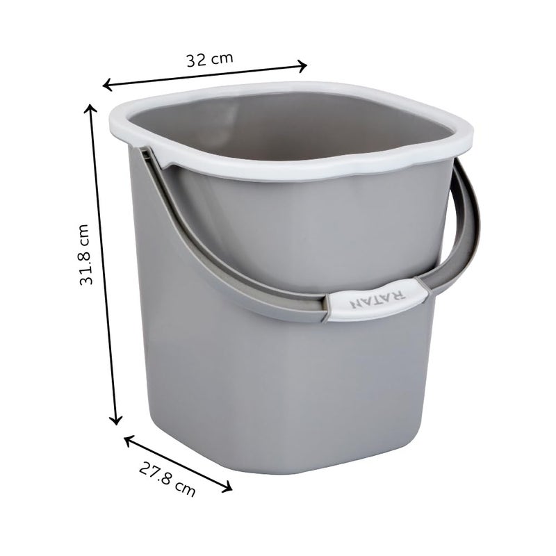 RATAN PLASTICWARE Premia Bucket 18L X 1 Diaso GreyLight Weight and Easy to CarryPerfect for Use in Bathrooms Kitchen Wet Utility Areas - Image 2