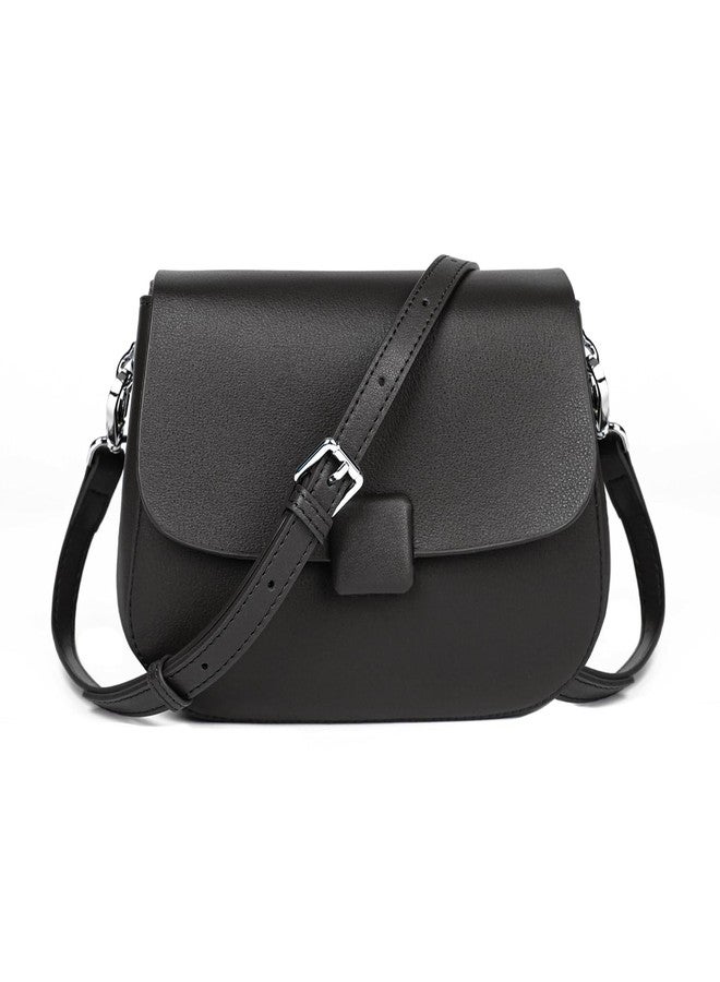 MoreFarther Crossbody Bags for Women, Genuine Leather Shoulder Bags with 2 Removable Adjustable Straps, Black - Image 1