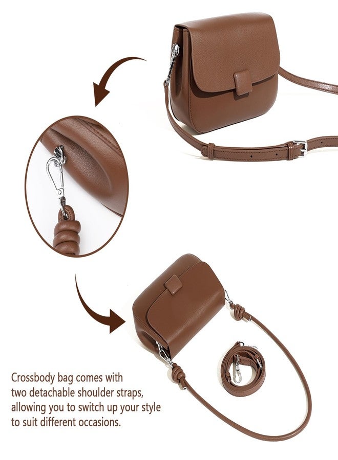 MoreFarther Crossbody Bags for Women, Genuine Leather Shoulder Bags with 2 Removable Adjustable Straps, Black - Image 4