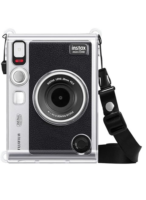 Protective Case for Fujifilm Instax Mini EVO Camera,Crystal Hard PVC Cover with Removable Shoulder Strap,Clear