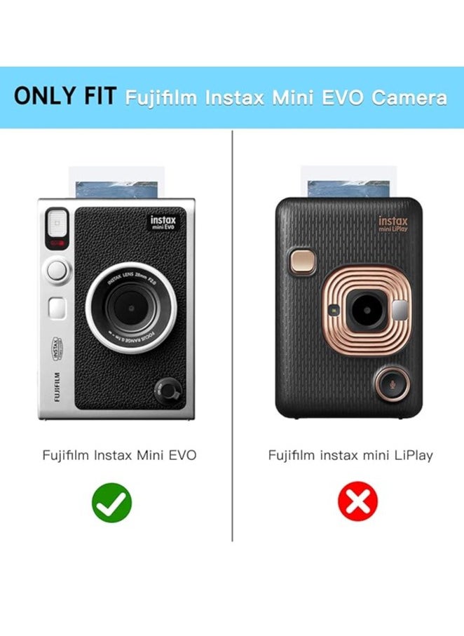 Mmmon - Protective Case for Fujifilm Instax Mini EVO Camera,Crystal Hard PVC Cover with Removable Shoulder Strap,Clear - Image 1