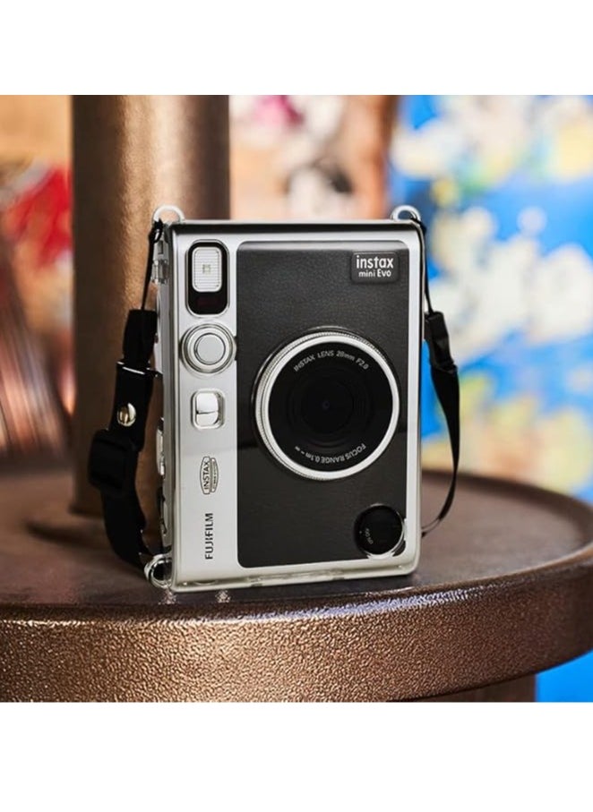 Mmmon - Protective Case for Fujifilm Instax Mini EVO Camera,Crystal Hard PVC Cover with Removable Shoulder Strap,Clear - Image 1