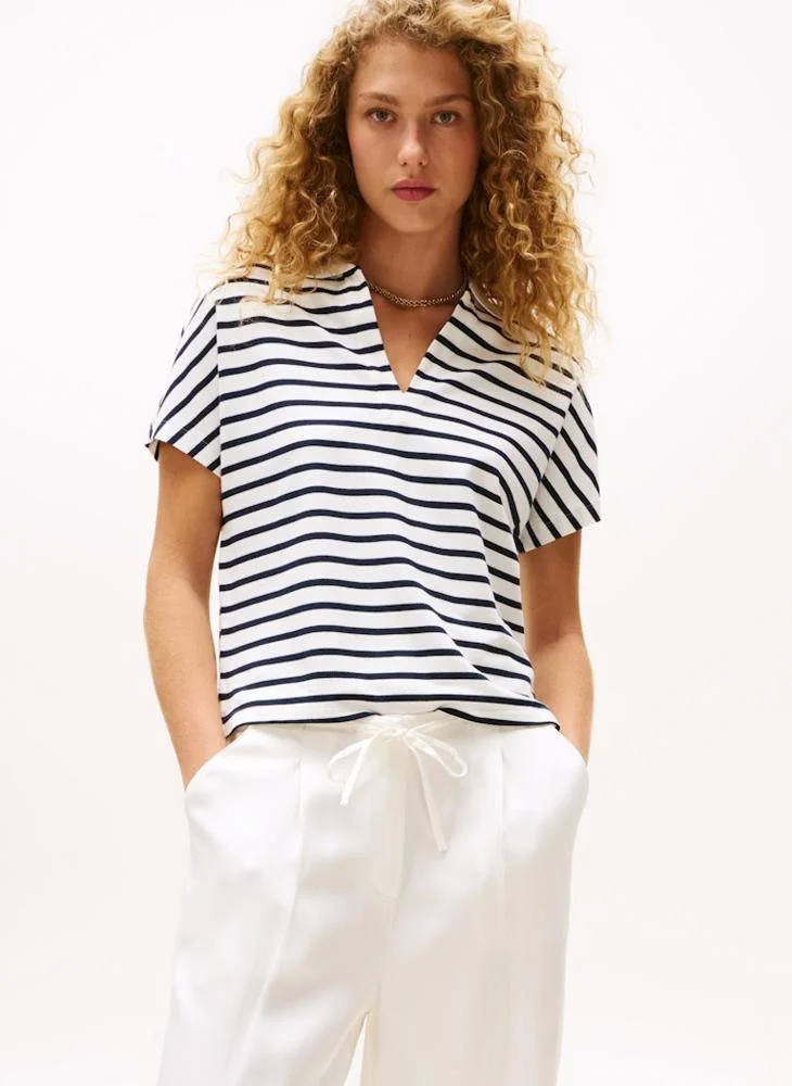 تومي هيلفيغر LYOCELL TIPPING OPEN SS POLO