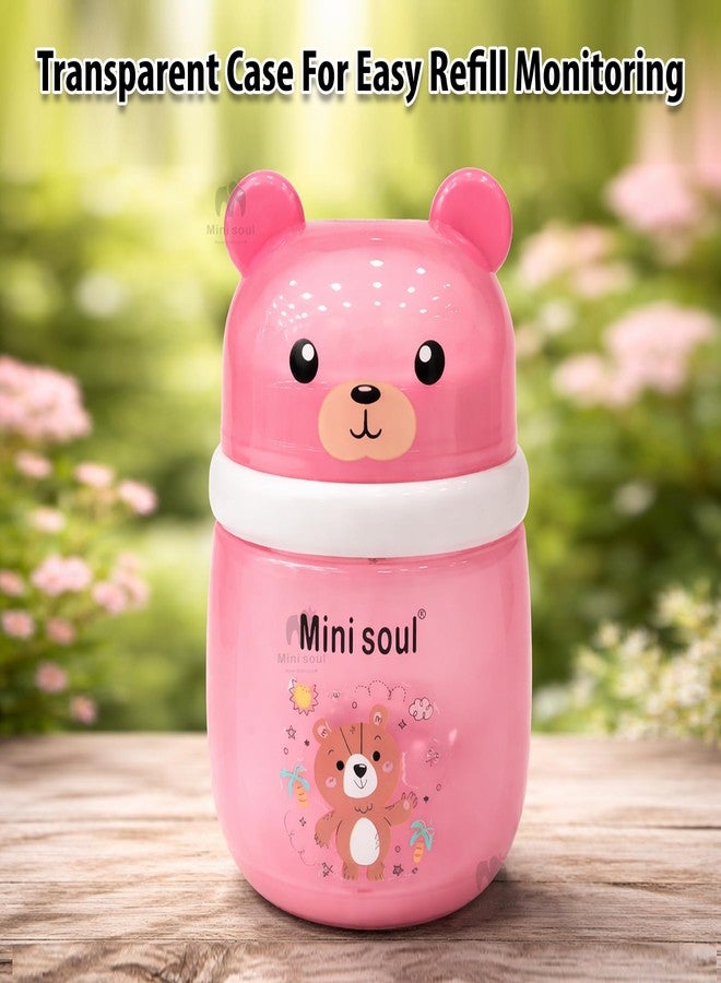 Mini Soul Baby Powder Puff with Container Soft Feather Sponge Powder Applicator for Newborn & Infant Transparent Refillable Case Mess-Free, Leak-Proof, Baby-Safe Powder Puff for Kids Pink - Image 2