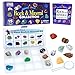 DANCING BEAR 15 Pc Rock Mineral Collection with Collector BoxDisplay Case ID Sheet Rock Book Magnifying Glass Beginner Starter Set Kids Gemstone Crystal Kit STEM Geology Science Education - Image 3