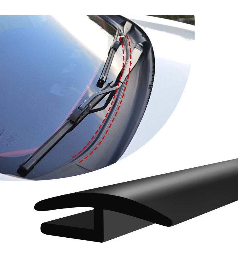 Black H Type Wind Deflector Strip Noise Reducing for Car Truck SUV Windshield - Image 1