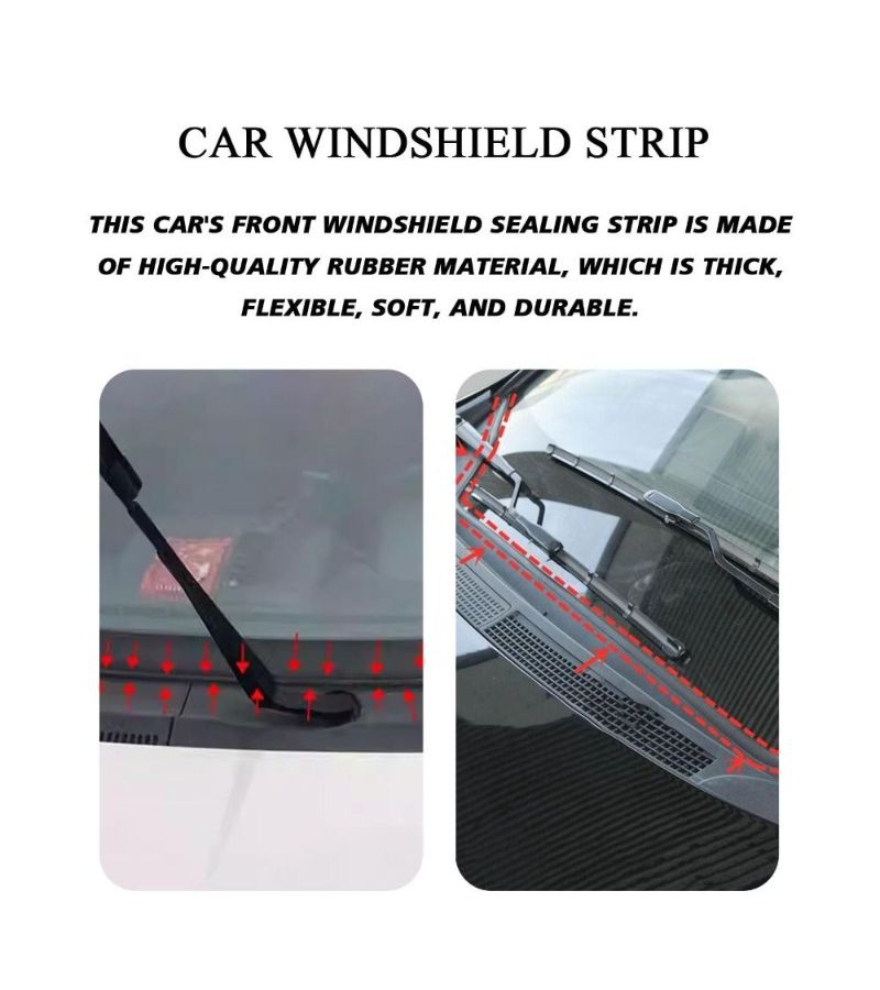 Black H Type Wind Deflector Strip Noise Reducing for Car Truck SUV Windshield - Image 4