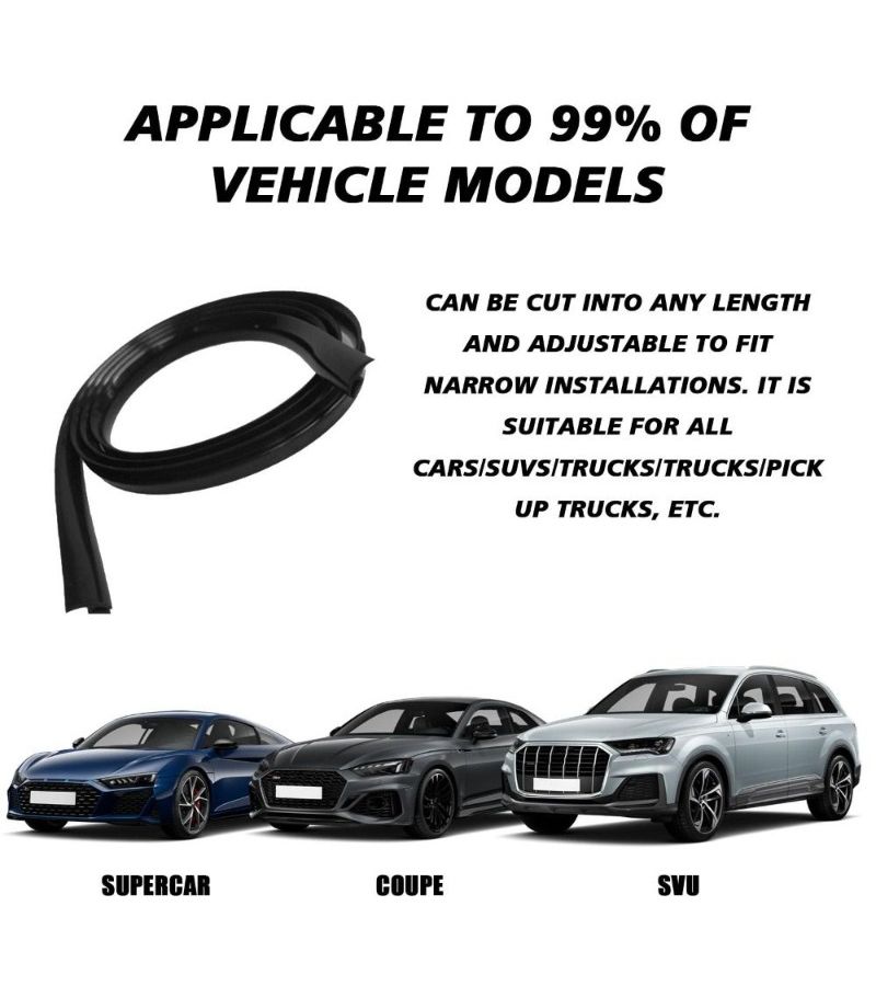 Black H Type Wind Deflector Strip Noise Reducing for Car Truck SUV Windshield - Image 3