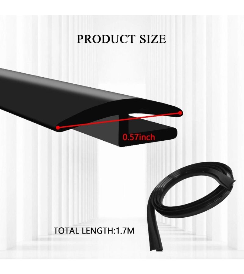 Black H Type Wind Deflector Strip Noise Reducing for Car Truck SUV Windshield - Image 2