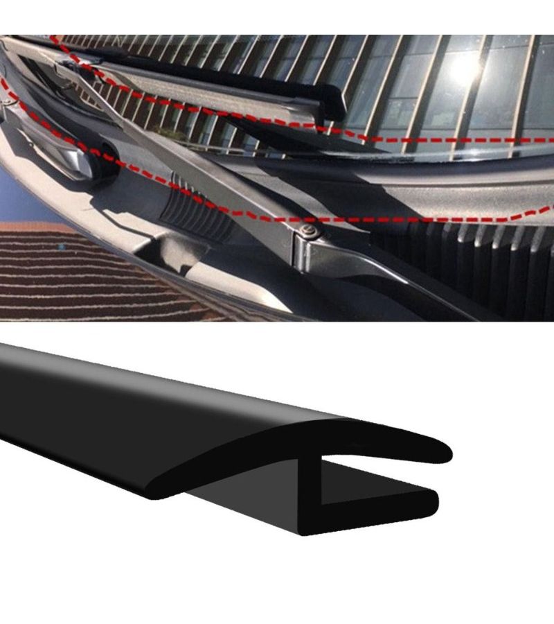 Black H Type Wind Deflector Strip Noise Reducing for Car Truck SUV Windshield - Image 5