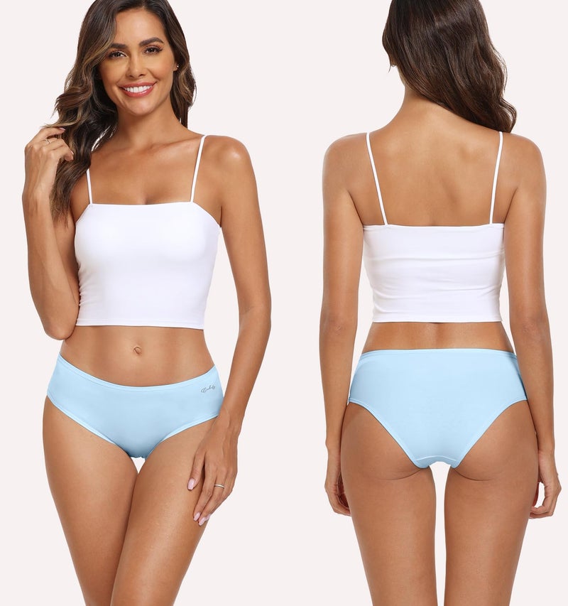 coskefy Womens Underwear,6 Pack Soft Cotton Low Rise Breathable Solid Color Hipster Panties for Women - Image 2