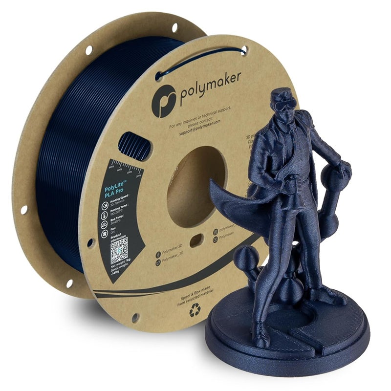 polymaker PLA PRO Filament 1.75mm 1kg, Tough & High Rigidity Metallic Blue 3D Printing Filament, PolyLite PLA PRO 3D Printer Filament 1.75mm, Print with Most 3D Printers - Image 1