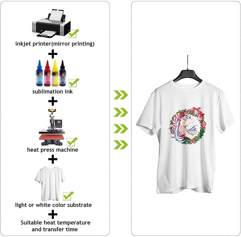 A-SUB Sublimation Paper 8.5x11 Inch for DIY Unique Christmas Gifts Compatible with Inkjet Printer which Match Sublimation Ink 100 Sheets - Image 4