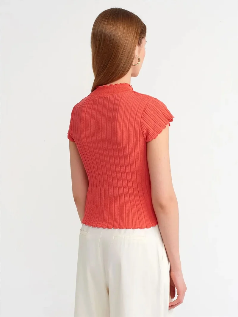 ديلفين Dilvin Slim Fit Ribbed Half-Turtleneck Sweater