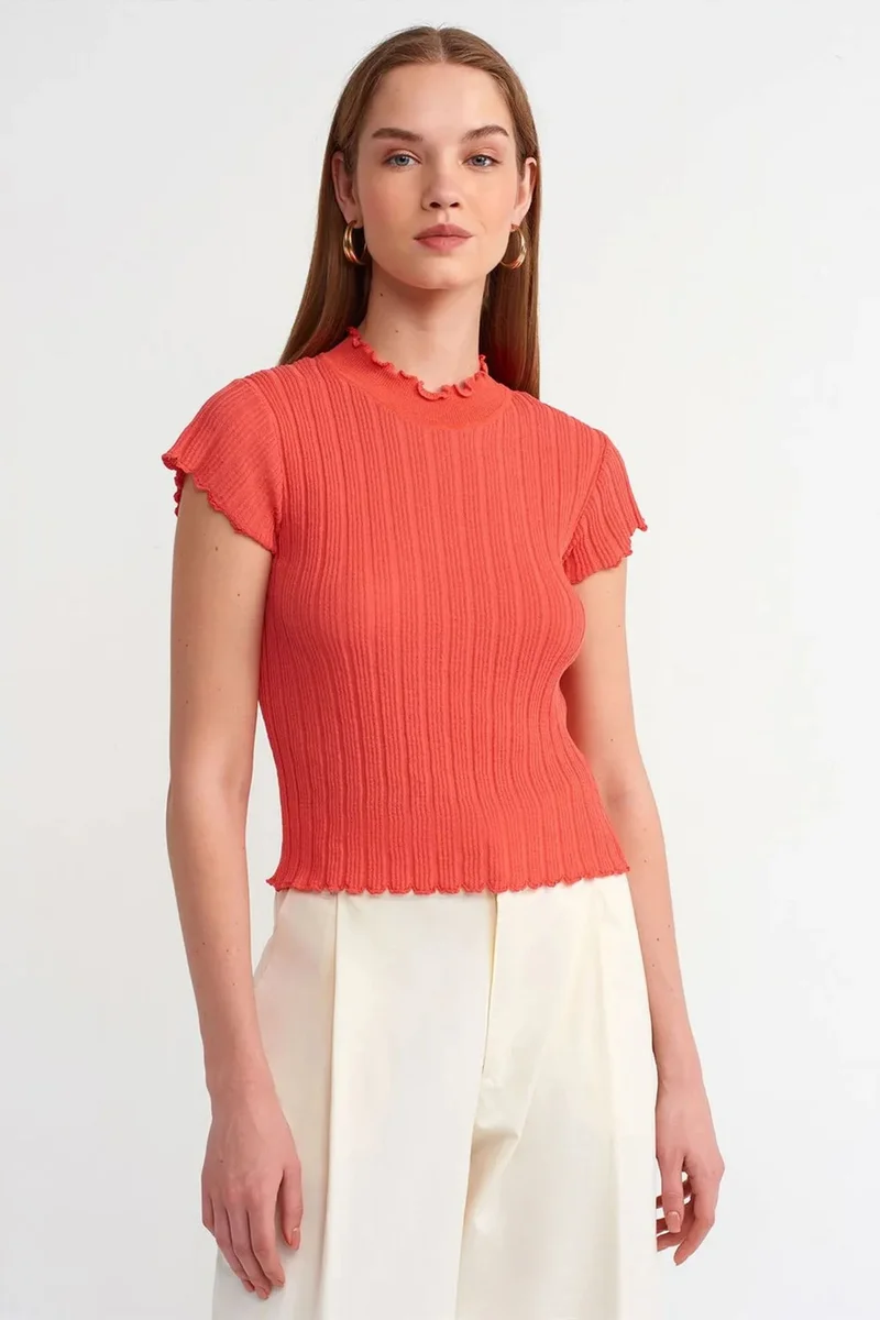 DILVIN Slim Fit Ribbed Half-Turtleneck Sweater
