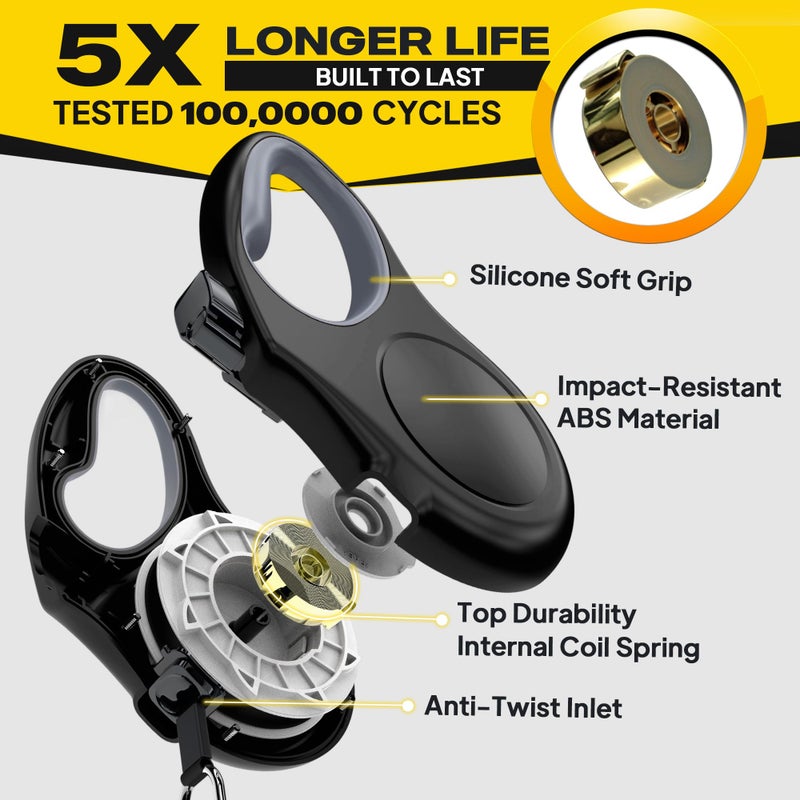 Fida Retractable Dog Leash, 16 ft Dog Walking Leash for Small Dogs up to 26 lbs, 360Â° Tangle Free, Black - Image 4