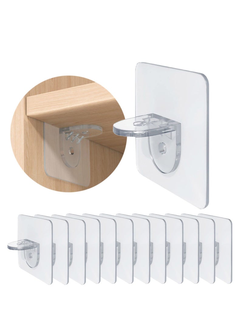 Punch Free Shelf Support Peg, 30 Pcs Self Adhesive Shelves Clips for Kitchen Cabinet, Book Shelves, Strong Partition Holders Pin, Strong Partition Pin for Closet, Brackets Clapboard Layer  - Image 1